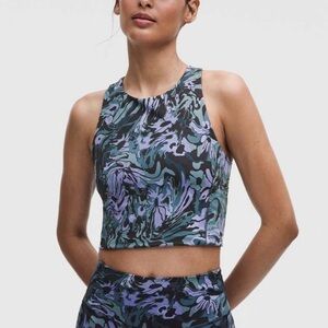 lululemon athletica Marble Print Cropped Tank Top in Black, Blue, Purple